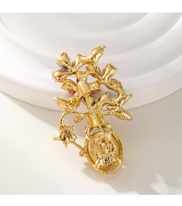 Crystal Rhinestone Flower Vase Brooch Women Luxury Korean Brooch High Quality <b>Collar</b> Corsage Jewelry <b>Pins</b> - Product Image 4