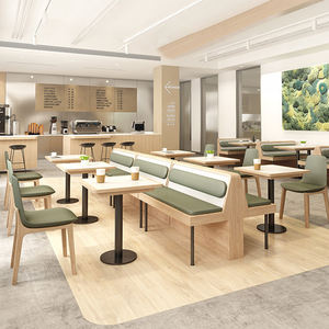 वाणिज्यिक रेस्तरां कॉफी की दुकान के लिए सीधी बूथ सोफा टेबल और चेयर संयोजन के लिए कुर्सी संयोजन - Product Image 3