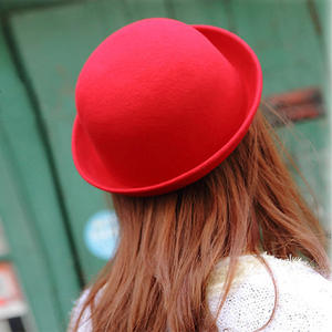 Topi Pantai Musim Panas Anak, Topi Bulat, Pelindung Matahari, Topi Bowler, Warna Solid, Pinggiran Lipat, Topi Bucket Wol Felt, Hadiah Promosi - Product Image 3