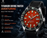 Montre de plongée en titane OEM avec logo personnalisé, résistante à l'eau jusqu'à 200 m, automatique, mécanique, pour hommes, vente en gros