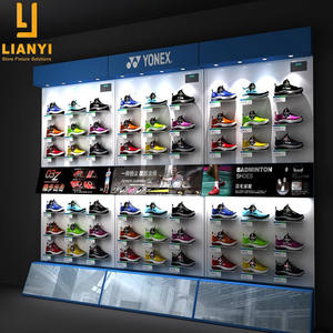 Estante de exhibición de ropa portátil con ruedas Tienda de artículos deportivos Estantes de exhibición de pared - Product Image 5