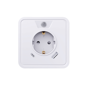 Socket Night Light with Human Motion Sensing Independent Switch <b>USB</b> Ports Electrical <b>Plug</b> Modern Style EU Standard 16A - Product Image 1