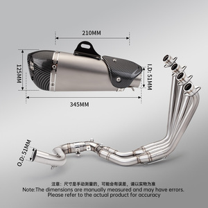 Système d'échappement modifié en acier inoxydable pour moto <span class=keywords><strong>CBR650R</strong></span> <span class=keywords><strong>CBR650F</strong></span> CB650F 2014-2026, collecteur avant 51MM - Product Image 4