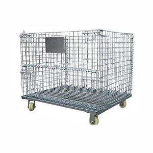 Cage de stockage pliable et empilable galvanisée robuste - Product Image 2