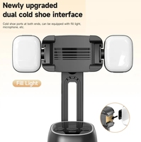 Support de diffusion en direct pour téléphone portable de bureau avec cardan exceptionnel, suivi de visage à 360 degrés, rotation automatique à 360 degrés et contrôle gestuel