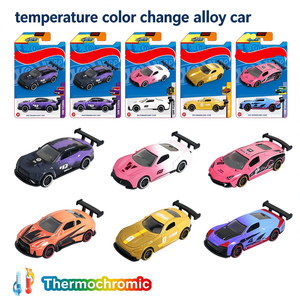 Modèle de voiture en alliage à changement de couleur 1:64, voiture en alliage moulé sous pression à changement de couleur selon la température / modèles de voitures de course pour garçons, cadeau idéal - Product Image 1
