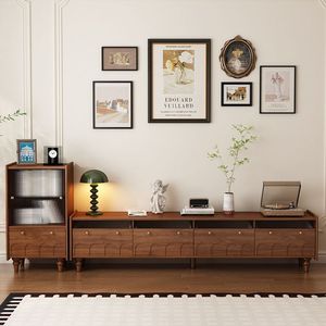 Mueble para TV de Madera Maciza de Estilo Retro Americano con Almacenamiento, Aparador para Sala de Estar, Diseño Vintage - Product Image 2