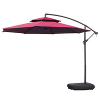 Parasol de jardin en métal forgé, cantilever, imperméable, adapté aux hôtels, aux jardins extérieurs et à la base