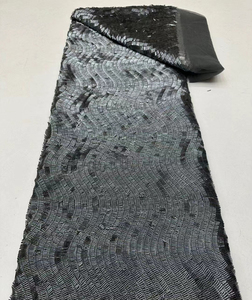 Cordes à paillettes tubulaires motif de maille courbe roulé paillettes broderie maille tissu robe de mariée robe de soirée robe de princesse - Product Image 6