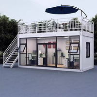 Maison préfabriquée en acier de luxe moderne de 20 pieds/40 pieds, détachable, extensible, aménagement personnalisable, villa, cuisine, chambre, appartement