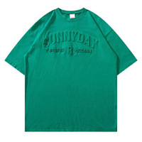 Qianzun Noir Vintage Acid Wash T-shirt Surdimensionné Hommes Acid Wash t-shirt