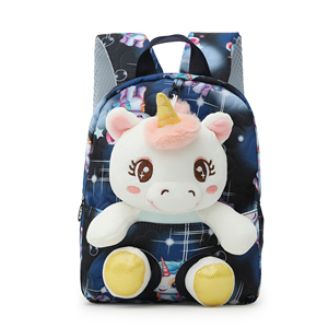 Ingrosso nuovo cartone animato carino <span class=keywords><strong>unicorno</strong></span> 3D <span class=keywords><strong>unicorno</strong></span> leggero morbido peluche zaino scuola materna zaino - Product Image 3