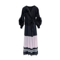 Nouvelle Robe Plissée Miyake Grande Taille pour Femme, Collection Printemps/Été 2026, Imprimée, Manches Pétales, Coupe Ample