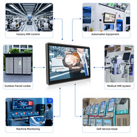 Panel PC Sentuh Industri Tanpa Kipas Ipc 65 15.6/18.5/21.5 Inci 24x7 Dual LAN Monitor Layar Marine Linux/Windows dengan 6 USB 2 COM