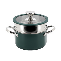 Marmite et casserole en acier inoxydable 304 épaissi, antiadhésif, de qualité alimentaire, avec fond à induction et revêtement céramique extérieur, personnalisable en gros