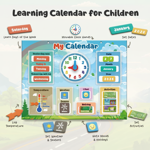 Calendrier magnétique pour enfants, maternelle, tout-petits, apprentissage des jours, de la <span class=keywords><strong>semaine</strong></span>, du mois, de la météo - Product Image 2