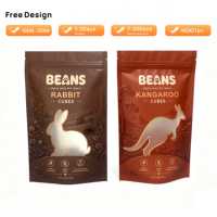 Sachets à fenêtre pour friandises lyophilisées pour animaux de compagnie à haute barrière, emballage personnalisé imprimé avec fermeture éclair pour chiens et chats, faible MOQ