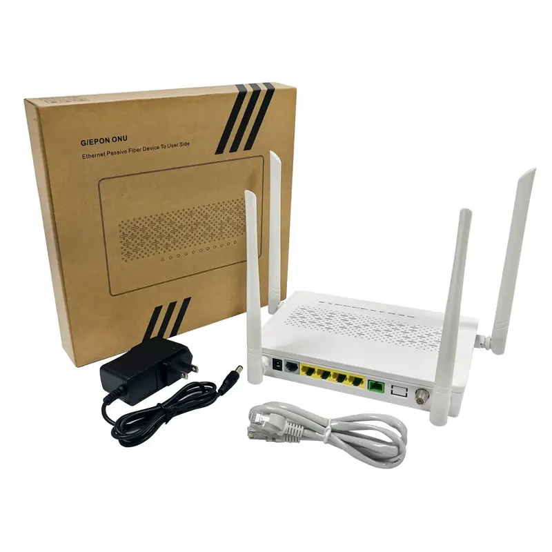 4GE+POTS+CATV+2.4G+5GWIFI Banda dupla Gigabit XPON/GPON EPON ONU para escola e comunidade FTTH banda larga