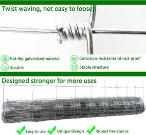 Rouleau de treillis métallique résistant aux intempéries pour clôture de bétail agricole à 10 lignes pour enceinte de moutons et de chèvres - Product Image 3