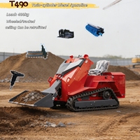 Mini-kniklader met 17,5 kW dieselmotor, compacte rupsbanden, 400 kg laadvermogen en 2 jaar garantie.