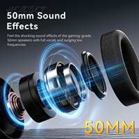 Auriculares para Juegos Smailwolf L50 Tri-Modo con Efecto de Luz Espectral, Batería de Litio Recargable de 1000mAh y 70H de Duración, 360 °   Micrófono Plug&Play