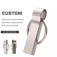 Flashdisk High Speed 8GB 16GB 32GB 128GB Metal USB Stick 3.0 Pendrive Gantungan Kunci Metal Flash Drive USB 2.0 Pendrive dengan Gantungan Kunci