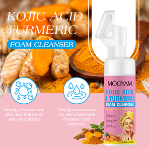 Limpiador Facial Orgánico OEM con Cúrcuma y Ácido Kójico, Espuma Densa, Limpia Profundamente, Controla la Grasa, No Deja Sensación de Tirantez - Product Image 2