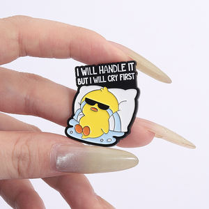 Lo manejaré, pero lloraré primero esmalte Pin lindo pato amarillo broche solapa insignia joyería regalo para amigos - Product Image 4