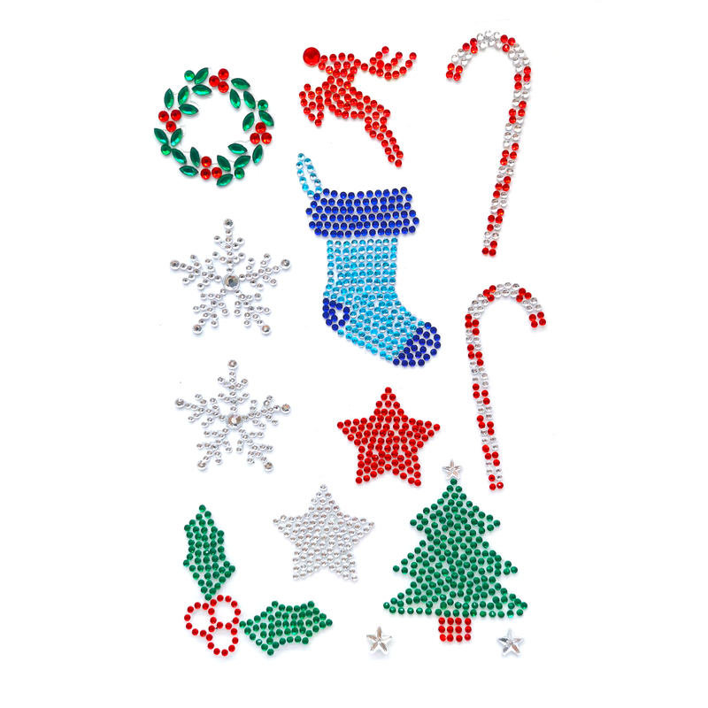 Mixed Designs Self Adhesive Christmas Rhinestone