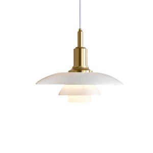 Lampe suspendue vintage en verre Rh, blanche, moderne, pour chambre à coucher, salle à manger - Product Image 5