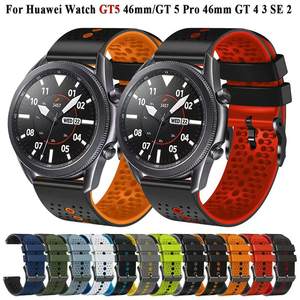 สายรัดข้อมืออัจฉริยะซิลิโคนสองสีแบบหลายรูขนาด 22 มม. ใช้งานร่วมกับนาฬิกาหัวเว่ย 3/3 โปร <span class=keywords><strong>4</strong></span>/<span class=keywords><strong>4</strong></span> โปรอุปกรณ์เสริมสายนาฬิกา - Product Image 1