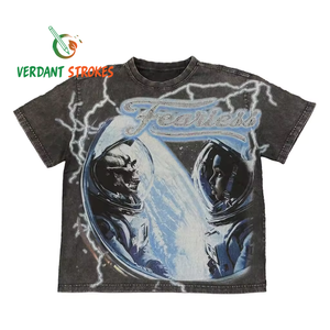 T-shirts Oversize en Coton Peigné Effet Délavé Personnalisables avec Impression Numérique, Motifs Rétro Années 90 et Strass pour Hommes - Product Image 4