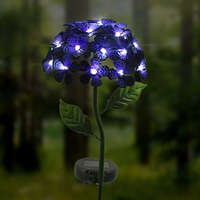 Lampe de jardin solaire violette 8W Éclairage de paysage de cour extérieur étanche Lampe de pelouse solaire à led enfichable Lumière d'ambiance