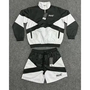 Summer Custom 2 Piece Windbreaker Short Jacket Set Mens Windbreaker Tracksuit Short Set