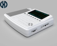 Moniteur ECG portable intelligent sur chariot à 12 canaux, avec anneau en H, certifié CE Classe II