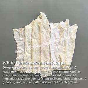 Trapos de Felpa Reciclados de Algodón 100%, Trapos Blancos Absorbentes para Limpieza - Product Image 2