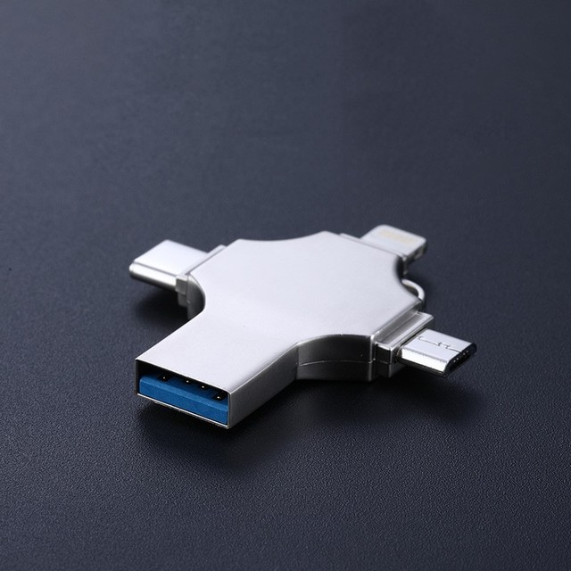 Promotional Gift Multifunction 4 in 1 Metal 3.0 USB Flash Drives for Phone Computer Laptop Tablet Kinggard KD962