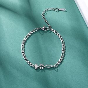 Pulsera de Cadena Figaro con Colgante de Estrella de David Mesiánica <span class=keywords><strong>Dina</strong></span>, Joyería de Acero Inoxidable con Amuleto Judío, Regalo para Hombres y Mujeres - Product Image 6