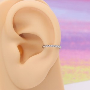 Geometric Side Carved Nose Ring Stainless Steel <b>Hoop</b> Earring For Ear <b>Cartilage</b> Gift Jewelry M4514 - Product Image 4