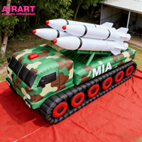 Véhicule chenillé gonflable pour accessoires de scène, jouet chenillé lance-missiles pour activités d'entraînement, chenille gonflable factice personnalisée