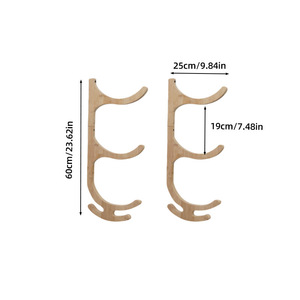 Wood Wall Mounted Yoga Mat Rack Corner Design Punch Free Storage Organizer For <b>Home</b> Gym Use - Product Image 4