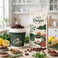 Sachet de café à fond plat imprimé sur mesure, refermable avec fermeture éclair, pour emballage de café, 250g, 500g, 1kg, avec valve, vente en gros usine
