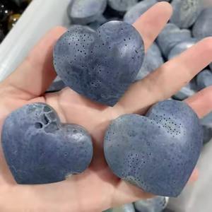 Cristales Naturales de Alta Calidad al por Mayor, Rebanadas de Coral Azul/Piedra de Palma/Corazón para Decoración del Hogar y Equilibrio Energético - Product Image 3