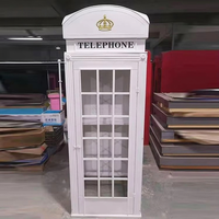 Ensemble de décoration de cabine téléphonique de mariage moderne en acier inoxydable, avec panneau, banc, boîte aux lettres et combiné téléphonique, design détachable