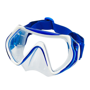 Máscara de buceo enmarcada con lentes de vidrio templado de 4,0 mm, correa elástica ajustable para snorkel, deportes acuáticos, uso universal para adultos - Product Image 1