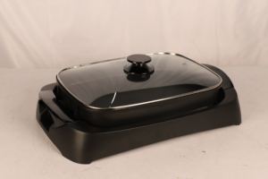 Mitcmolard Poêle carrée électrique en fonte avec revêtement antiadhésif et couvercle en verre trempé pour usage domestique - Product Image 4