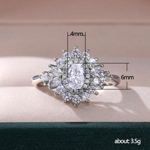 Anello da Donna F736 con Diamante Taglio Brillante Rotondo Colore G Naturale Stile Classico Fede Nuziale in Oro Bianco 14K - Product Image 6