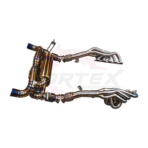 Vortex Titanium Valved Full Exhaust System & Headers for Lamborghini Huracan EVO STO 5.2L V10 Gold Burnt Racing Pie Cut <b>Kit</b> - Product Image 3