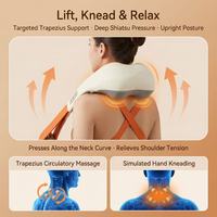 Masseur sans fil pour le cou et le dos, châle de massage portable avec thérapie thermique, 3 modes, télécommande sans fil, physiothérapie infrarouge, autonomie de 90 minutes