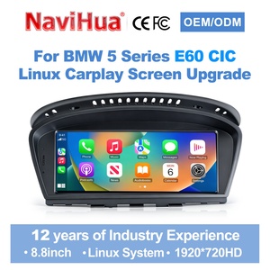 NaviHua pour BMW Série 5 E60 E61 E62 E63 E64 2009-2010 CIC, mise à niveau du système Linux de l'autoradio, CarPlay sans fil, lecteur DVD de voiture - Product Image 1